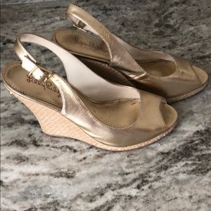 Lilly Pulitzer Gold Wedges